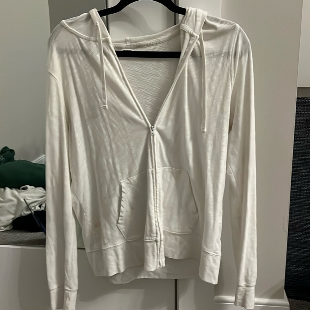 Old Navy Zip-Up White Sweatshirt